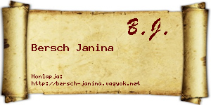Bersch Janina névjegykártya